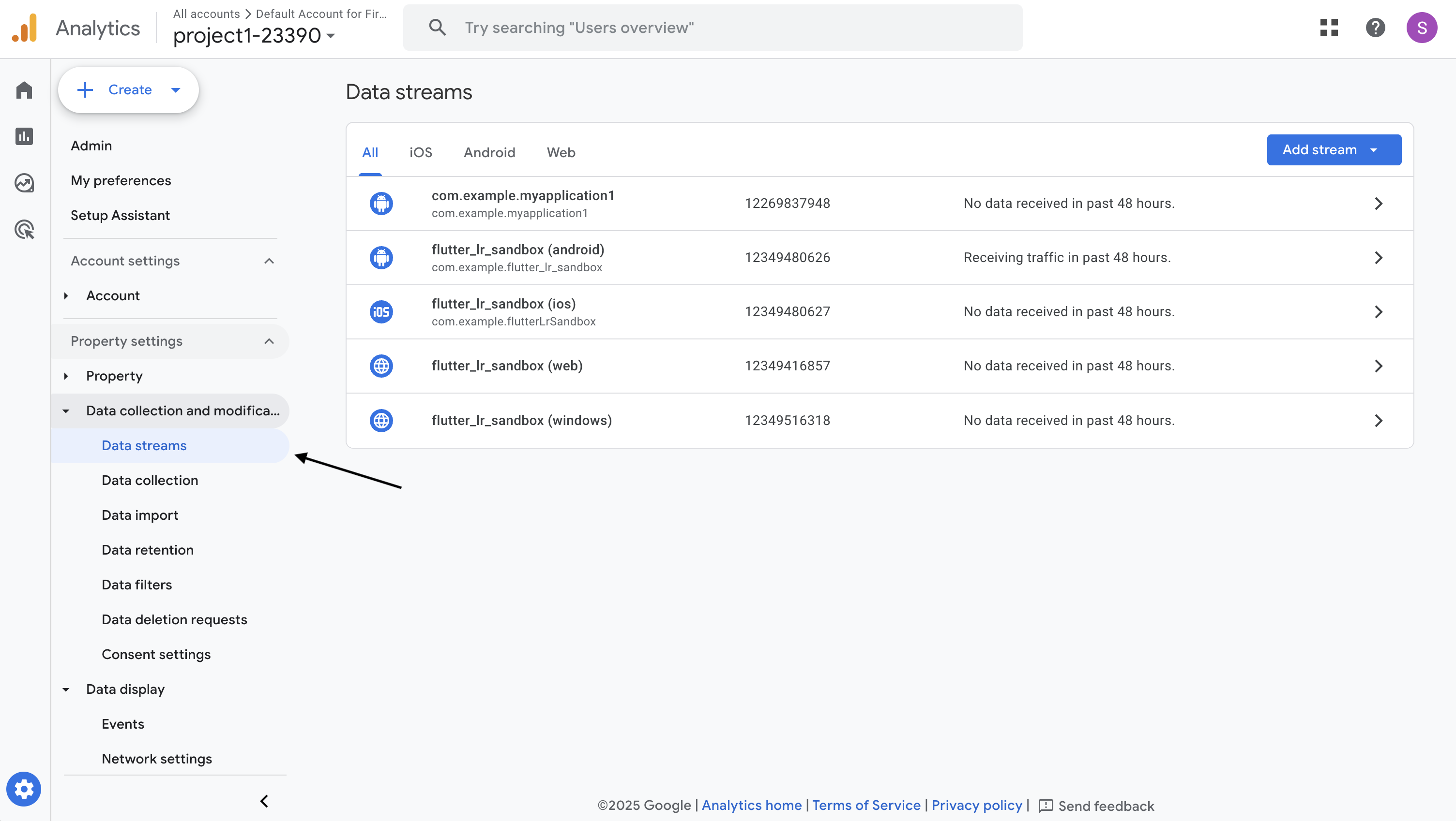 GA4 Data streams