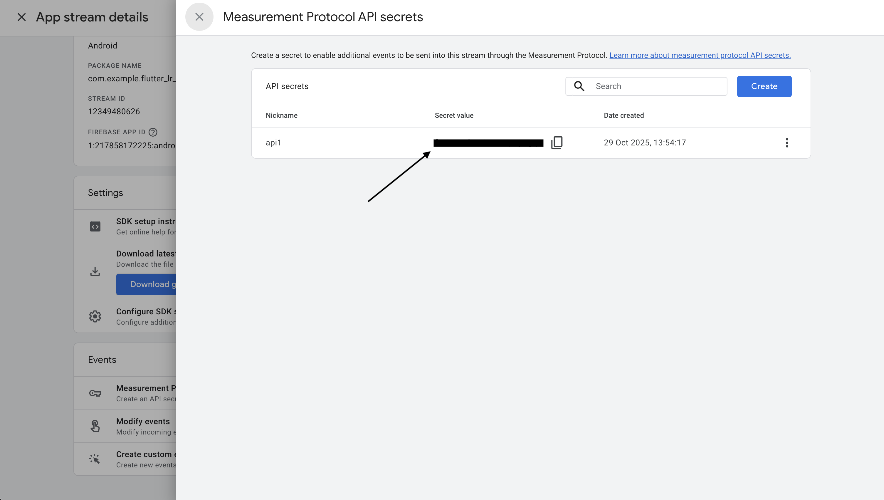 GA4 Measurement Protocol API secrets