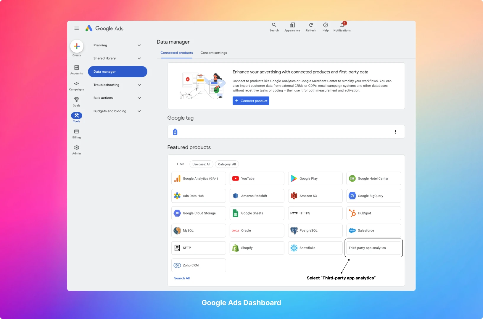 Google Ads Dashboard - Third-party App Analytics