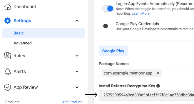 Meta App ID and Referrer Key