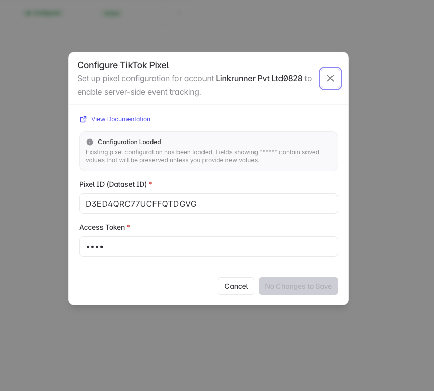 Linkrunner - Configure Pixel
