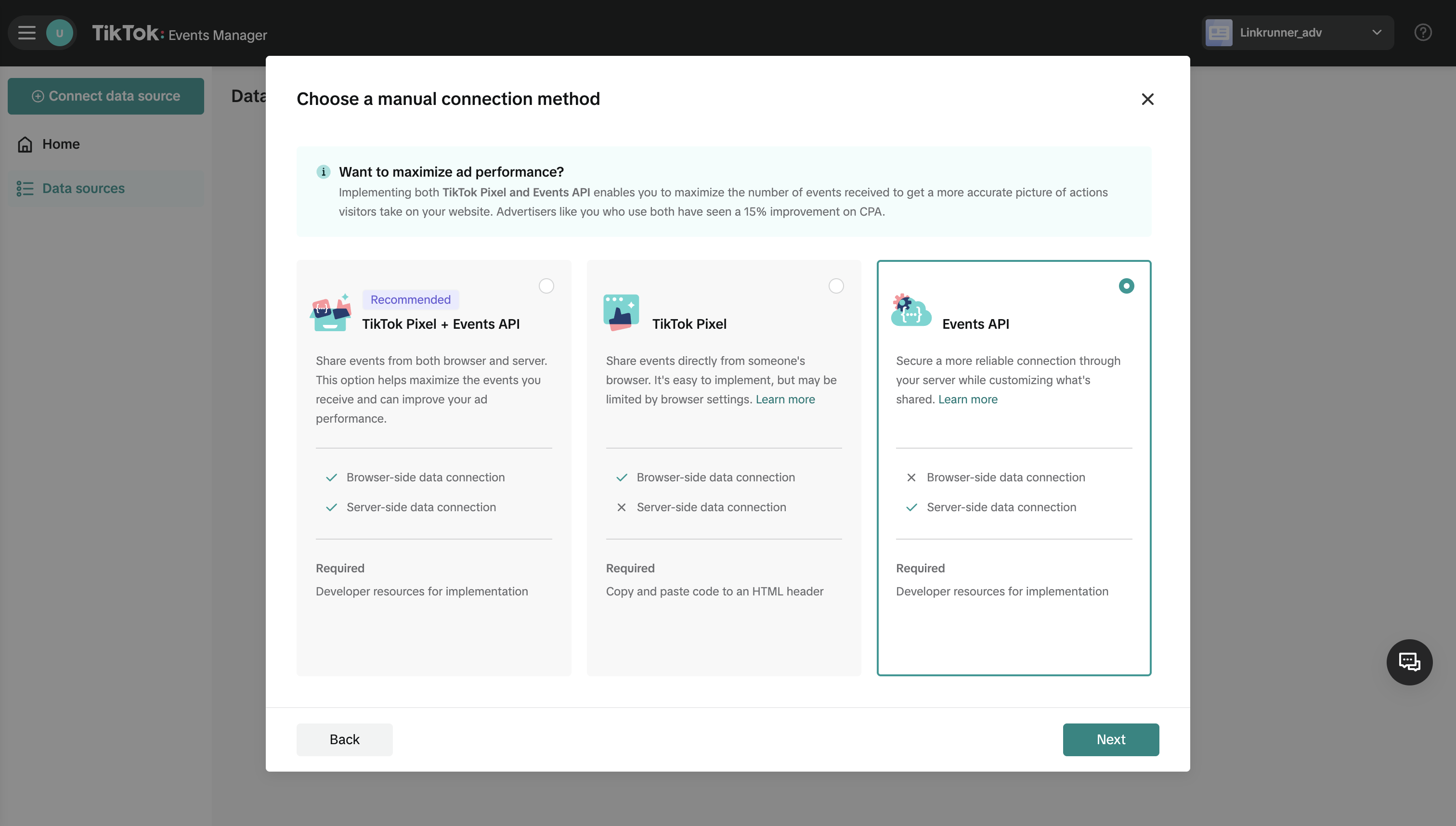 TikTok Events Manager - Events API